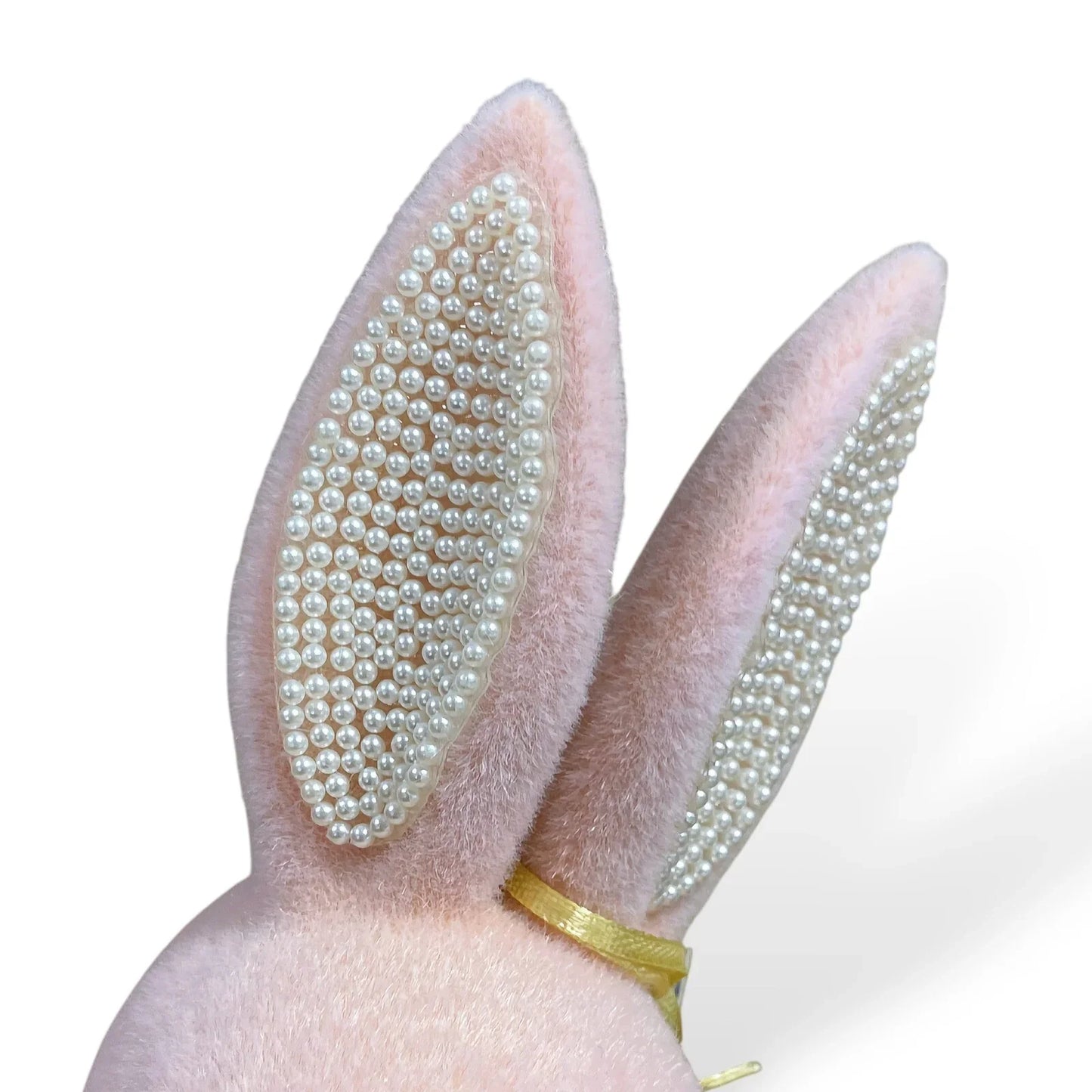 Bella Lux Easter Bunny Pink Pastel w/ Pearled Ears Easter Figurine 14” - Trendiez U ♥