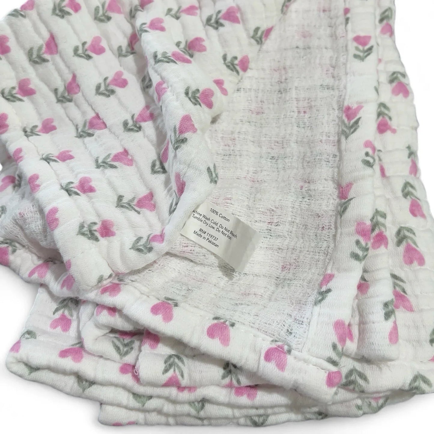 Boundary Pink Floral Hearts 100% Cotton Absorbent Kitchen Towels - Trendiez U ♥