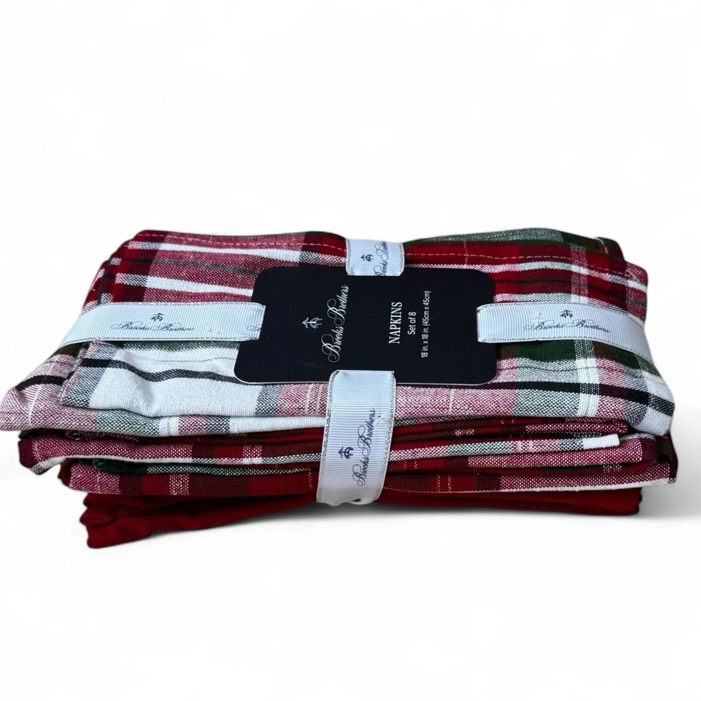 Brooks Brothers Table Napkins Christmas Plaid Cloth Holiday Red Green White Gold - Trendiez U ♥