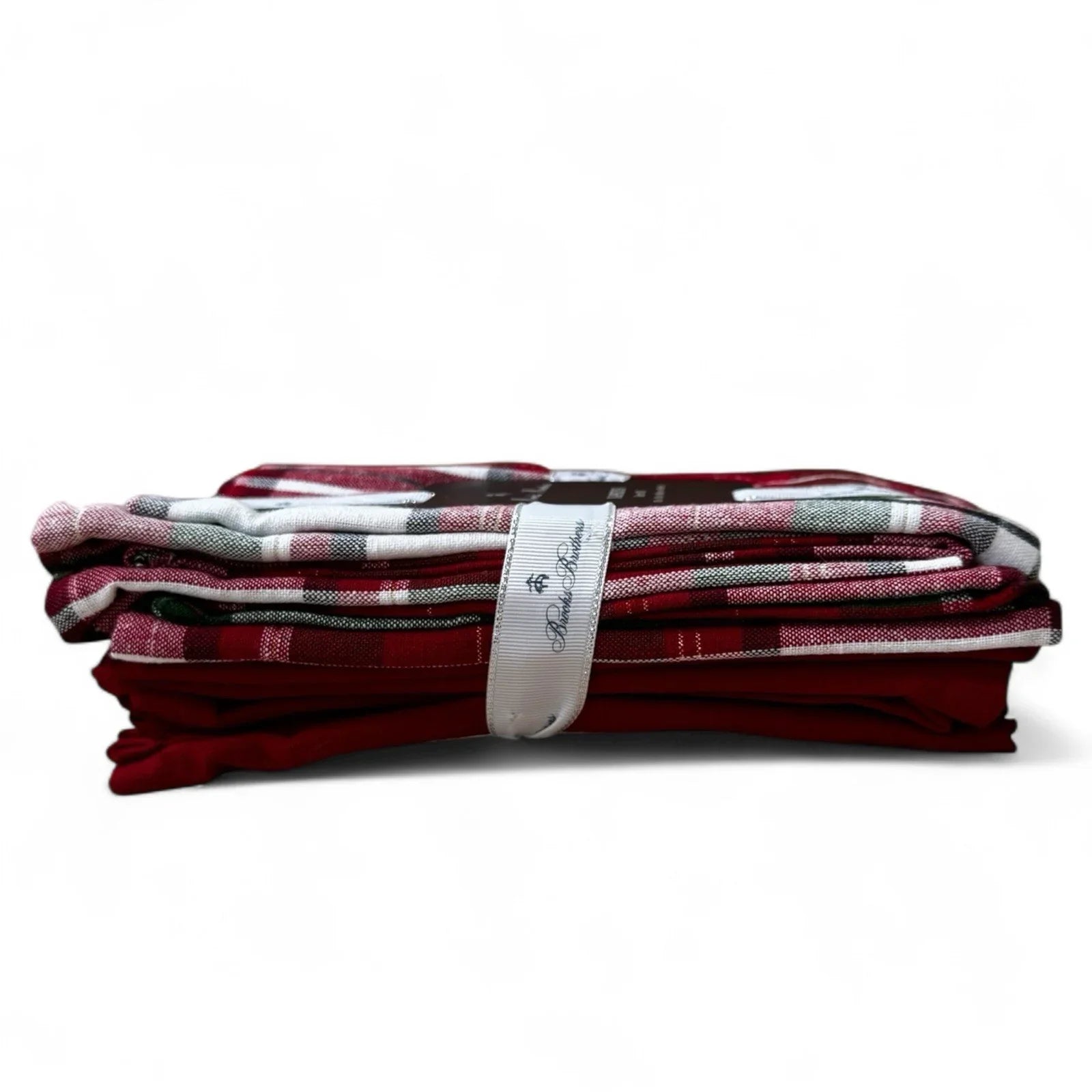 Brooks Brothers Table Napkins Christmas Plaid Cloth Holiday Red Green White Gold - Trendiez U ♥