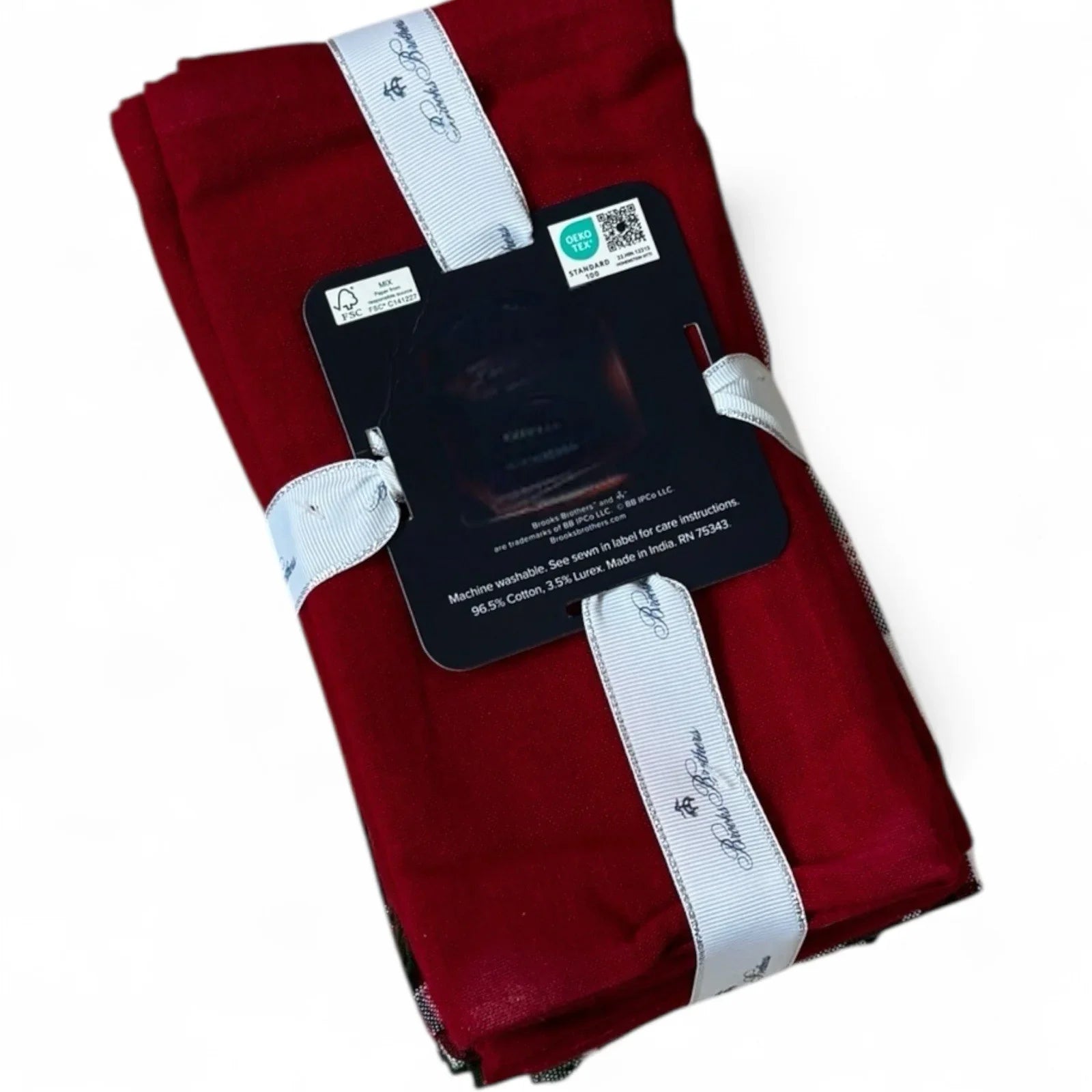 Brooks Brothers Table Napkins Christmas Plaid Cloth Holiday Red Green White Gold - Trendiez U ♥