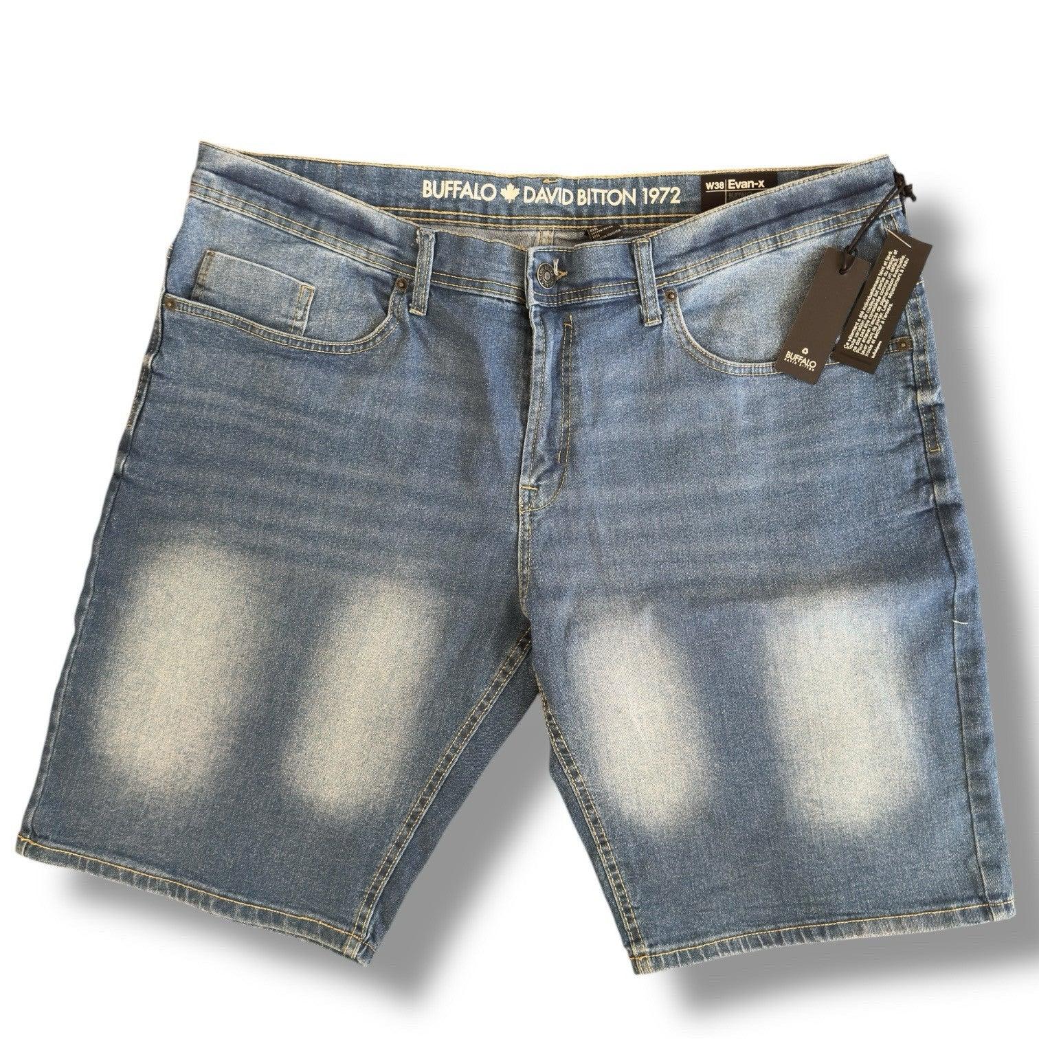 Buffalo David Bitton Evan-X Basic Blue Denim Jean Shorts - Trendiez U ♥