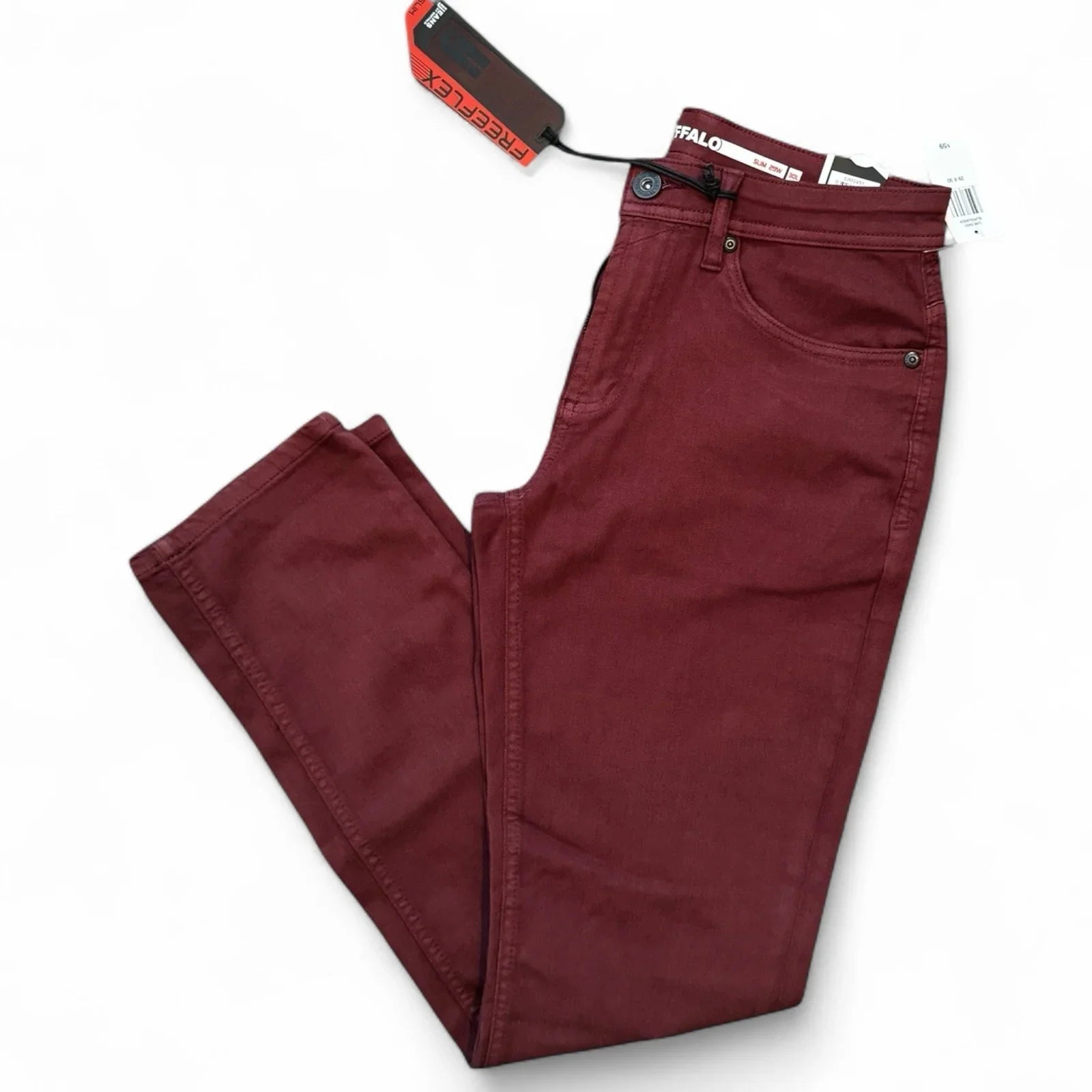 Buffalo David Bitton Straight Six Jeans – Men’s 29x30 Burgundy Free Flex - Trendiez U ♥