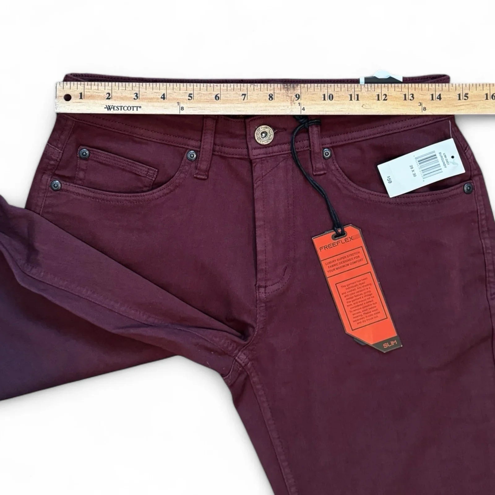 Buffalo David Bitton Straight Six Jeans – Men’s 29x30 Burgundy Free Flex - Trendiez U ♥