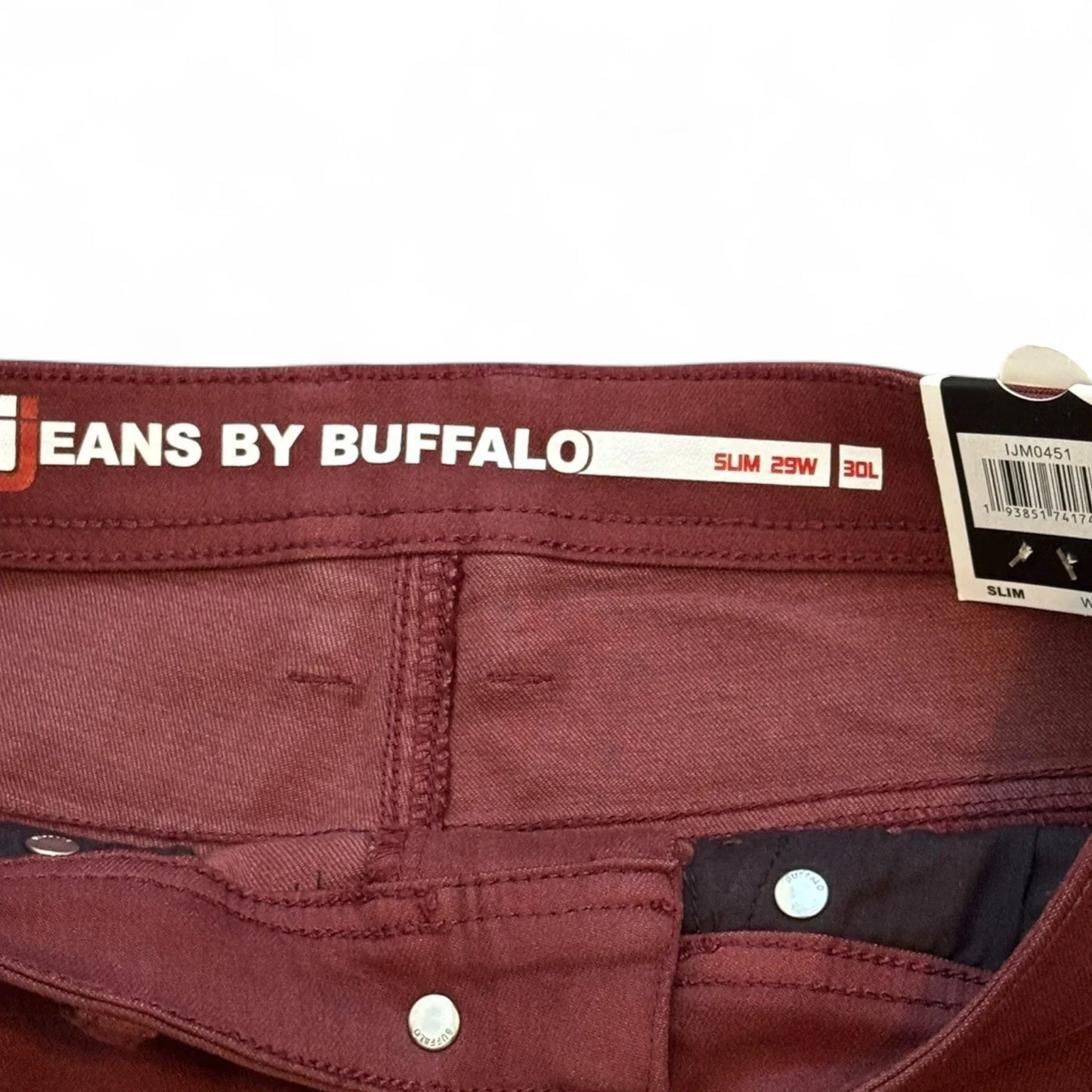 Buffalo David Bitton Straight Six Jeans – Men’s 29x30 Burgundy Free Flex - Trendiez U ♥
