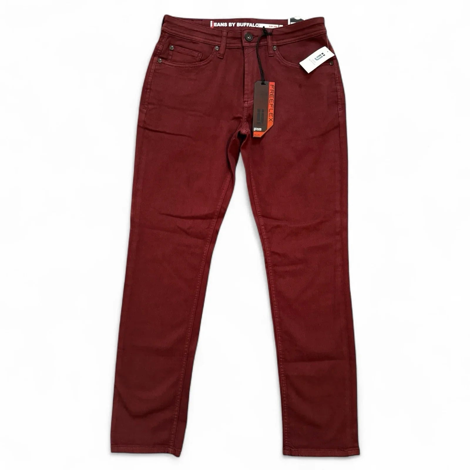 Buffalo David Bitton Straight Six Jeans – Men’s 29x30 Burgundy Free Flex - Trendiez U ♥