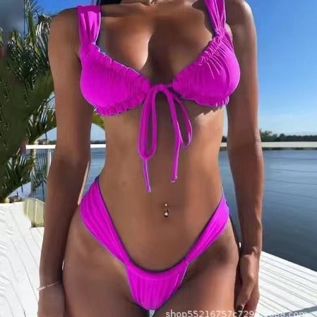 Lace-up Bikini Set
