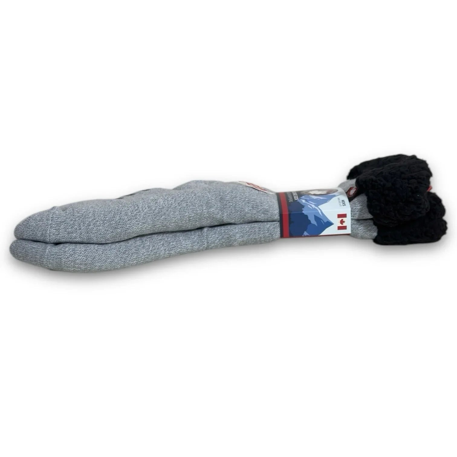 Canada Gear Men’s Lounge Socks – Sherpa Lined, Black/Gray Anti-Slip - Trendiez U ♥