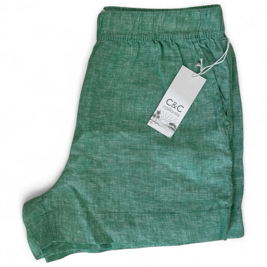 C&C California Women’s Linen Shorts – Green, Size L - Trendiez U ♥