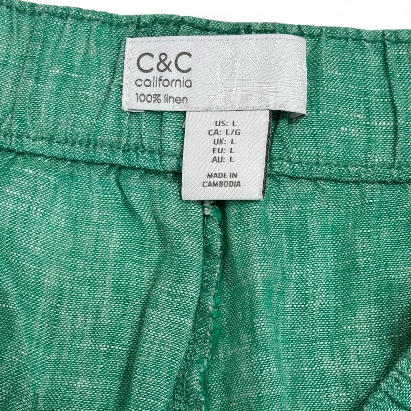 C&C California Women’s Linen Shorts – Green, Size L - Trendiez U ♥
