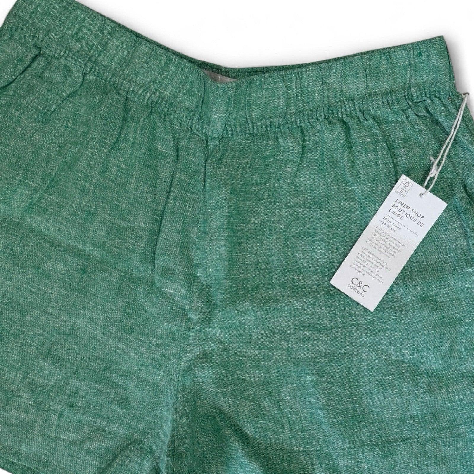 C&C California Women’s Linen Shorts – Green, Size L - Trendiez U ♥