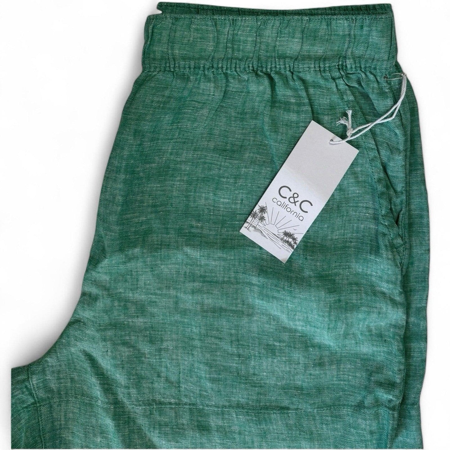 C&C California Women’s Linen Shorts – Green, Size L - Trendiez U ♥