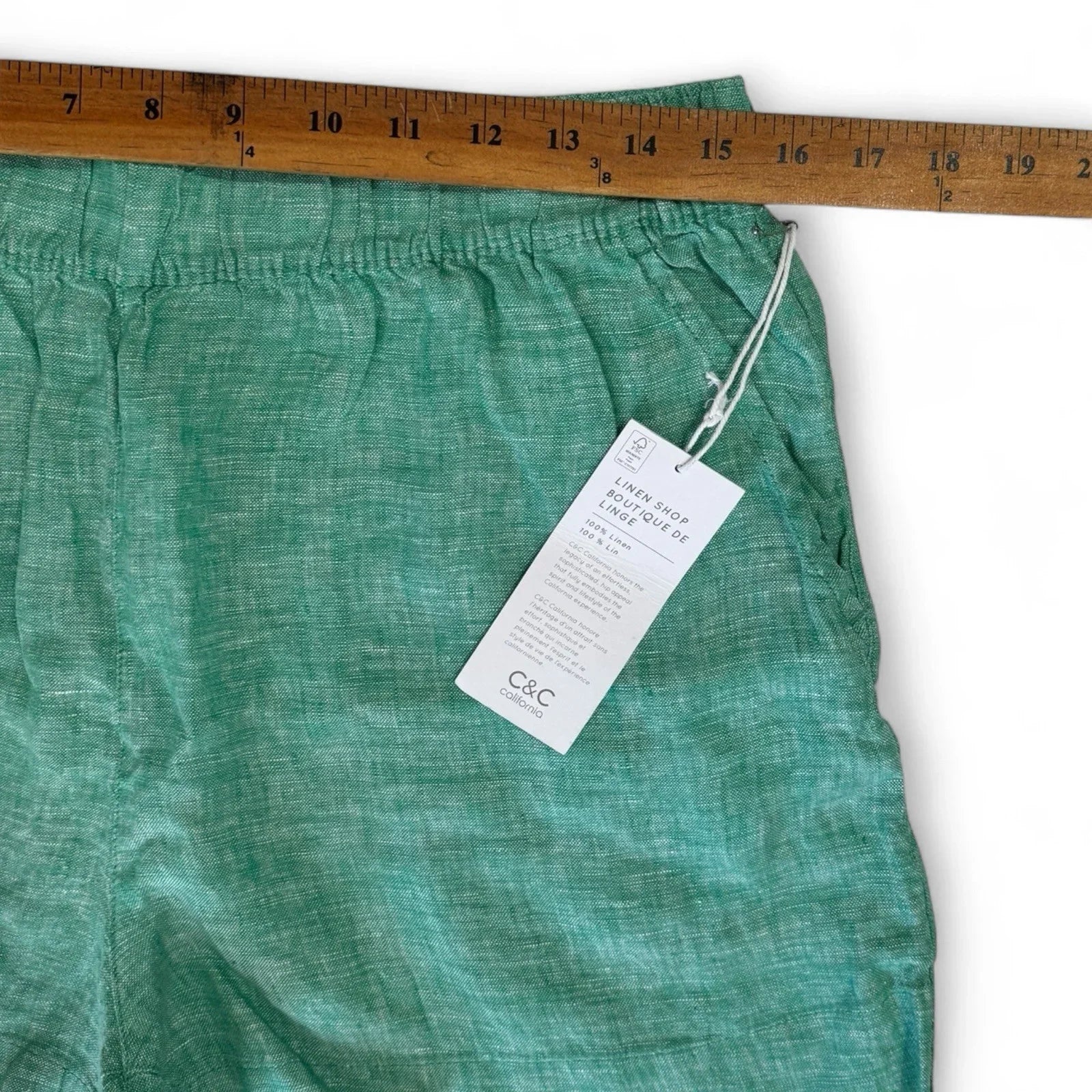 C&C California Women’s Linen Shorts – Green, Size L - Trendiez U ♥