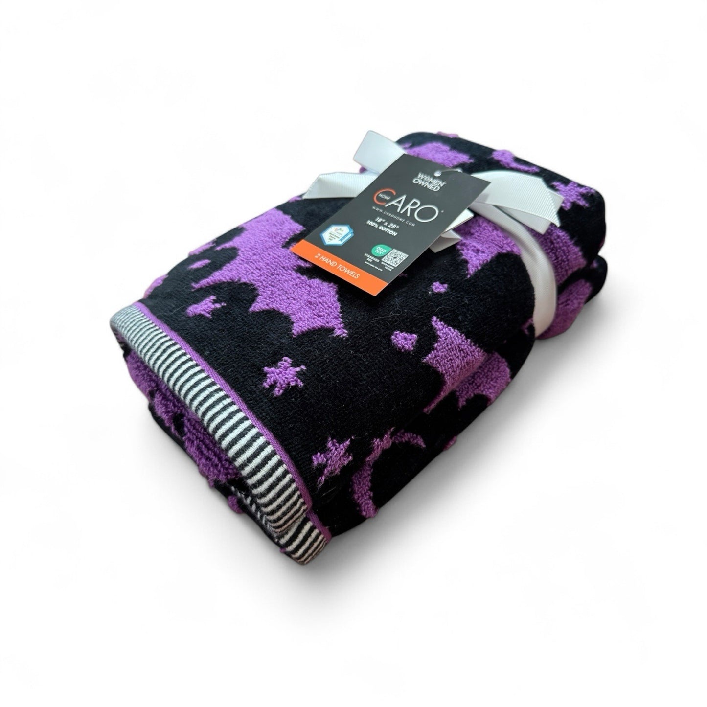 CARO Home Halloween Bathroom Hand Towels - Spooky Bats - 100% Cotton - Trendiez U ♥
