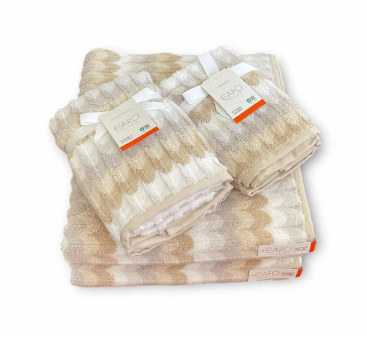 Caro Home Tan White Gray Geometric Bath Towel Set - Trendiez U ♥