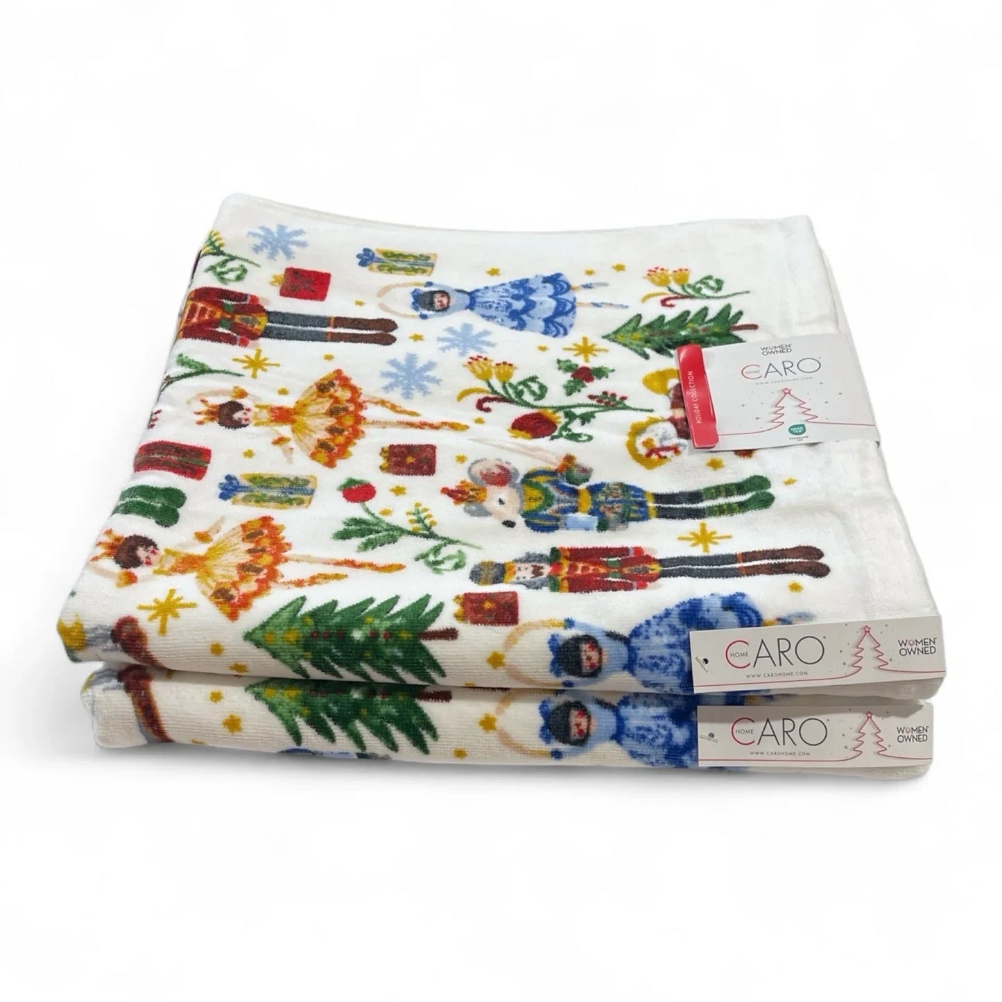 Caro Home The Nutcracker 8pc Bath Towel Set Cotton Velour Christmas - Trendiez U ♥