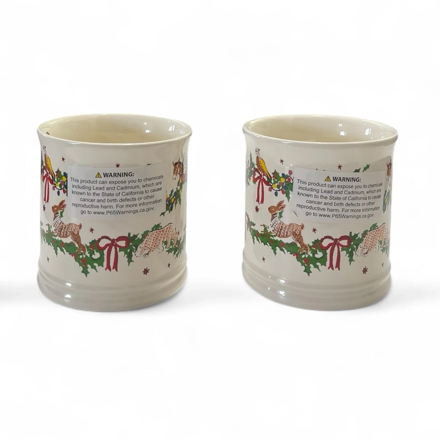 Cath Kidston 2PC Christmas Red Bow Animal Garland Mug Holiday Vintage Inspired - Trendiez U ♥