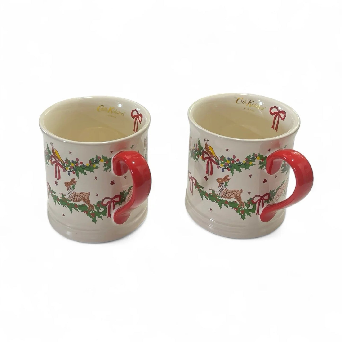 Cath Kidston 2PC Christmas Red Bow Animal Garland Mug Holiday Vintage Inspired - Trendiez U ♥