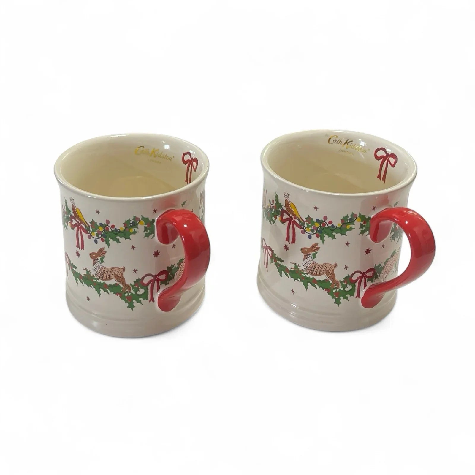 Cath Kidston 2PC Christmas Red Bow Animal Garland Mug Holiday Vintage Inspired - Trendiez U ♥