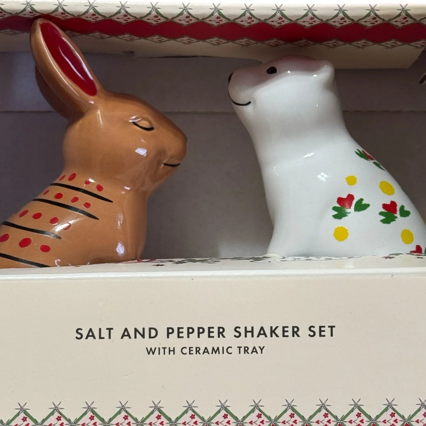 Cath Kidston Ceramic Boxed Easter Bear & Rabbit Salt & Pepper Kitchen Shaker - Trendiez U ♥