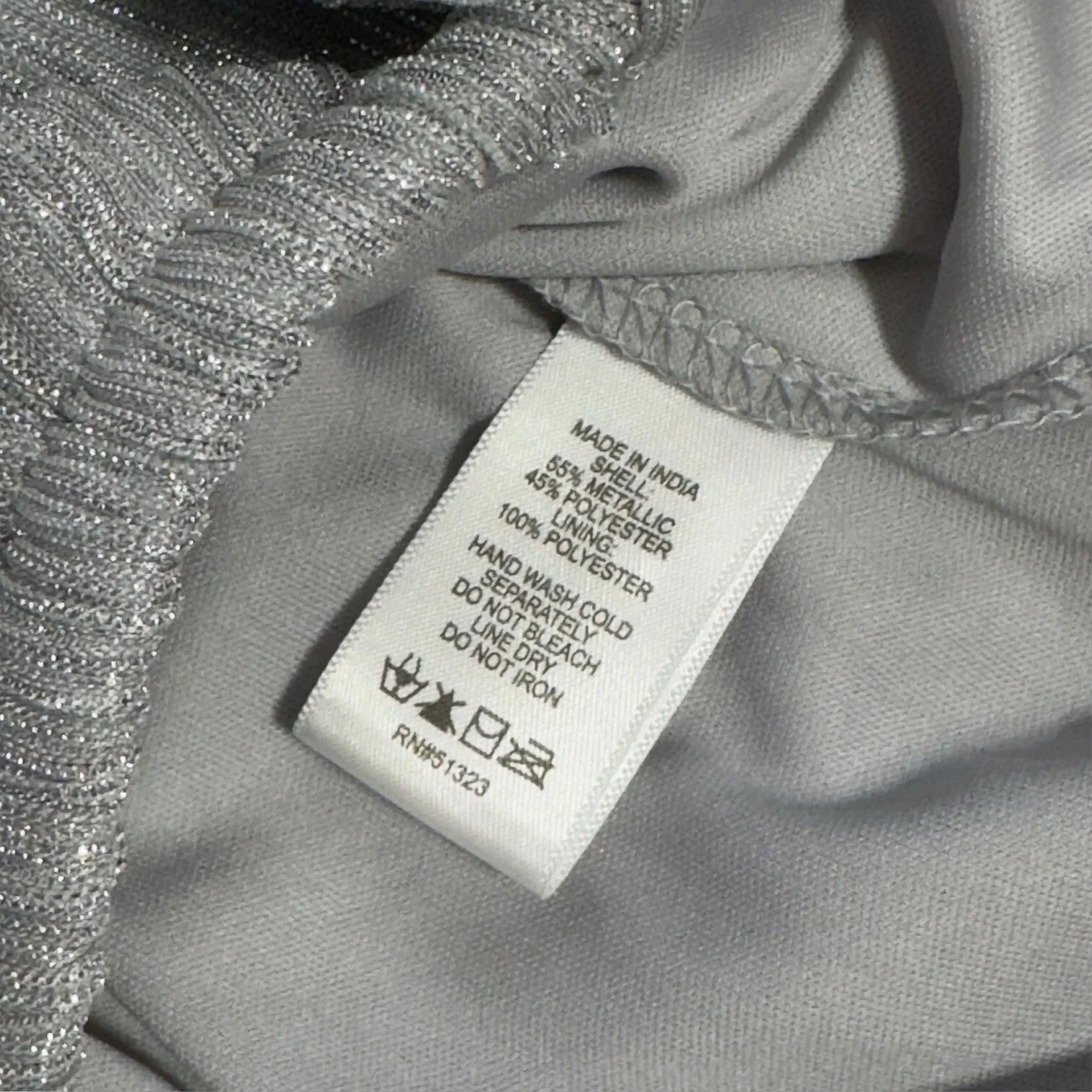 CeCe Silver Blouse Shimmer Metallic Womens Tie Bottom Off Shoulder Sz X-Large - Trendiez U ♥