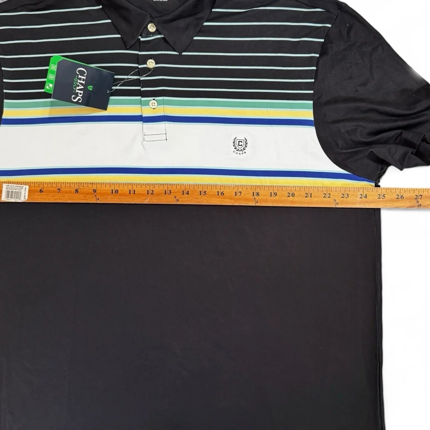 Chaps Men’s Golf Performance Polo – Black Multicolor 1/4 Zip, XL - Trendiez U ♥