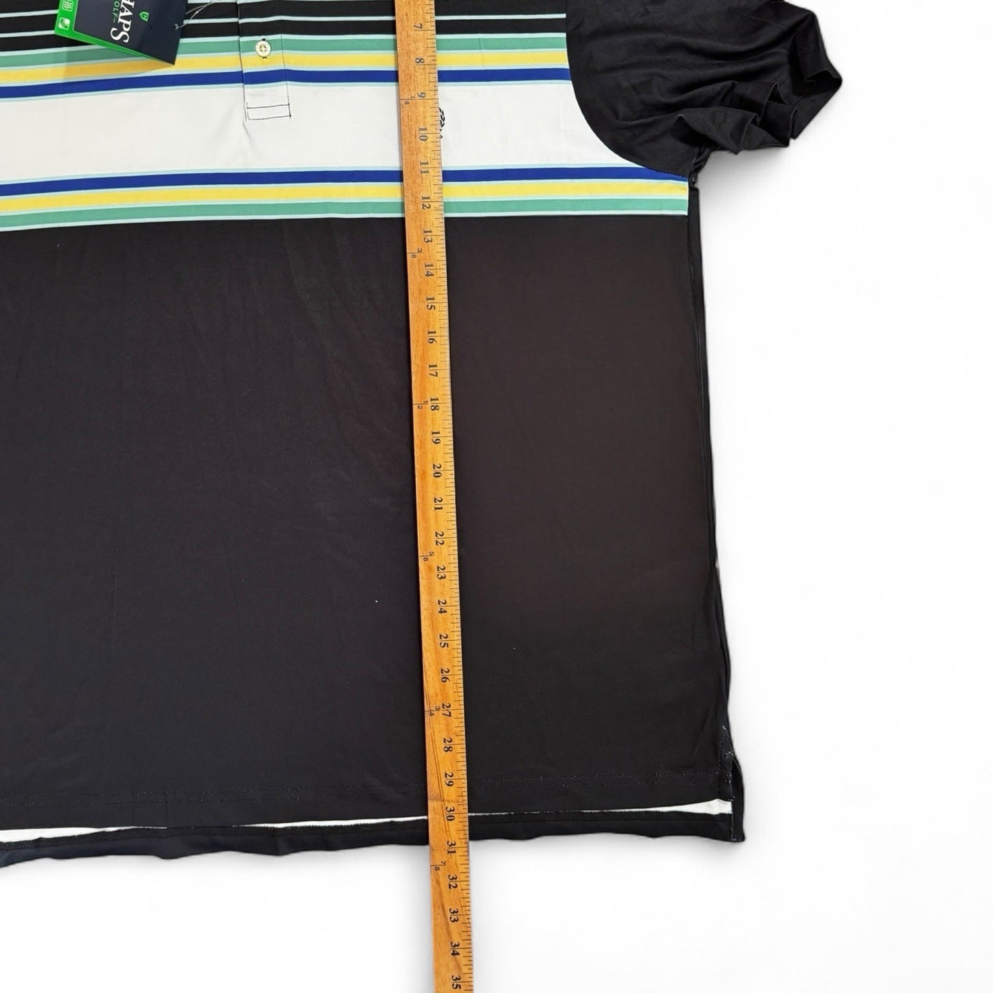 Chaps Men’s Golf Performance Polo – Black Multicolor 1/4 Zip, XL - Trendiez U ♥