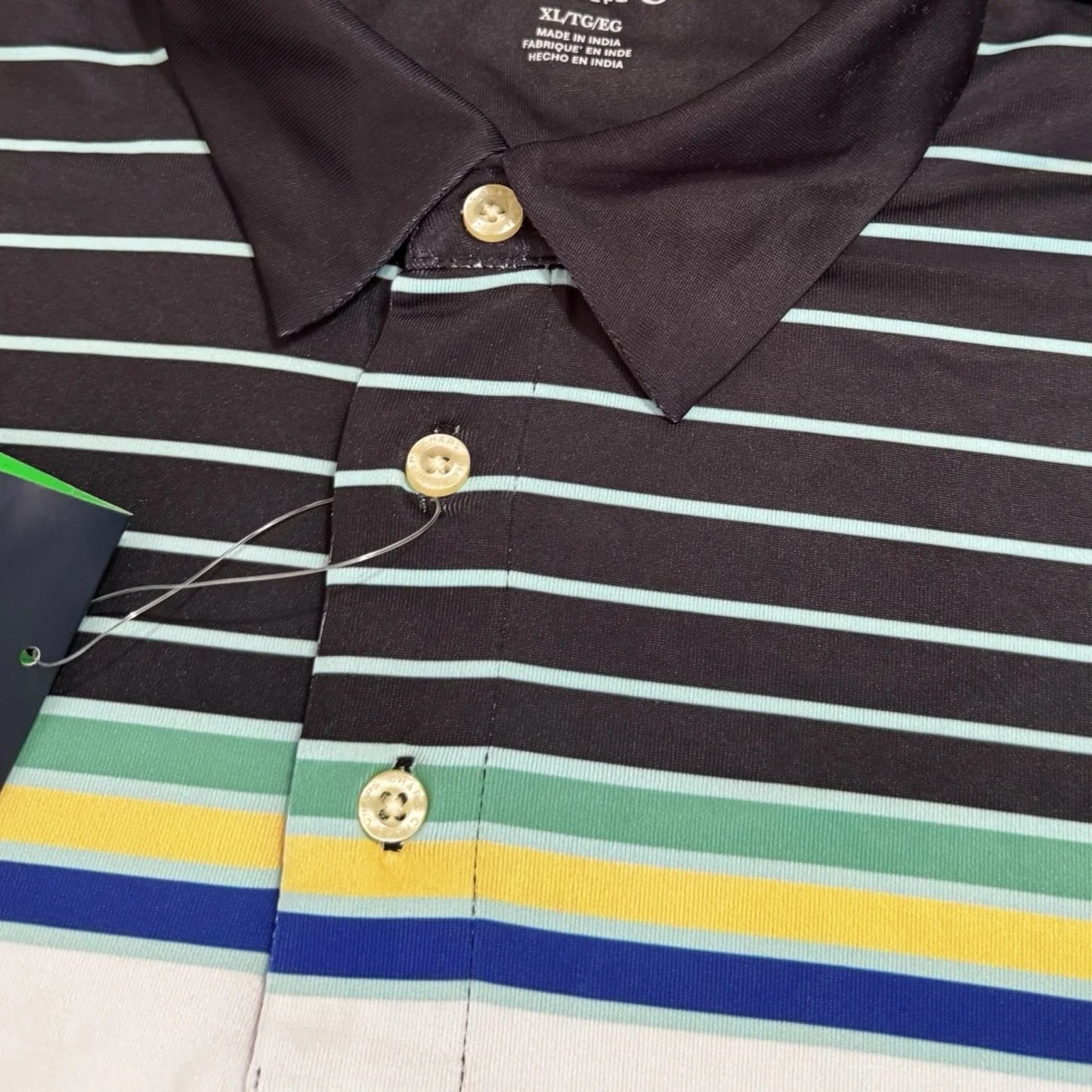 Chaps Men’s Golf Performance Polo – Black Multicolor 1/4 Zip, XL - Trendiez U ♥