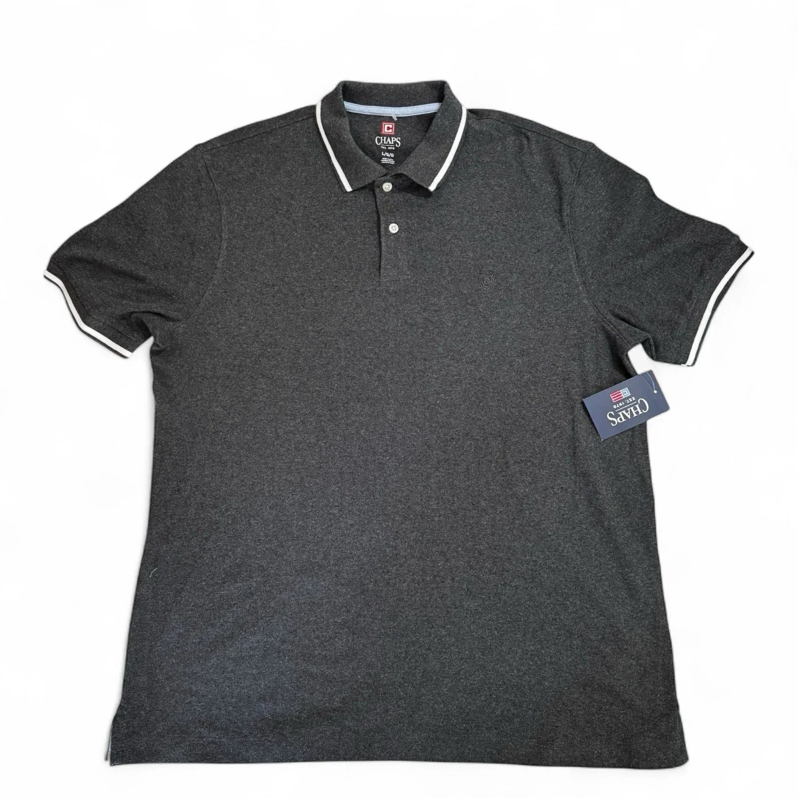 Chaps Men’s Polo Shirt – Charcoal/Dark Gray, Large - Trendiez U ♥