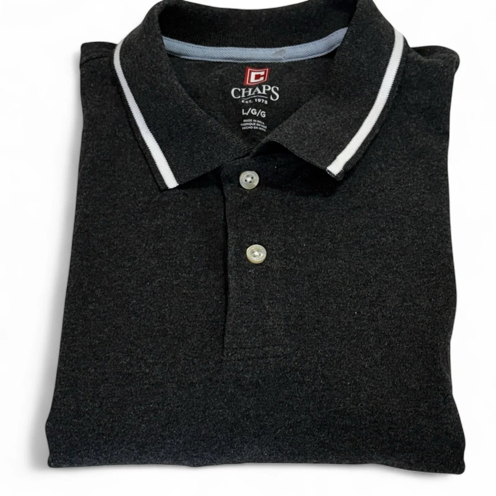 Chaps Men’s Polo Shirt – Charcoal/Dark Gray, Large - Trendiez U ♥