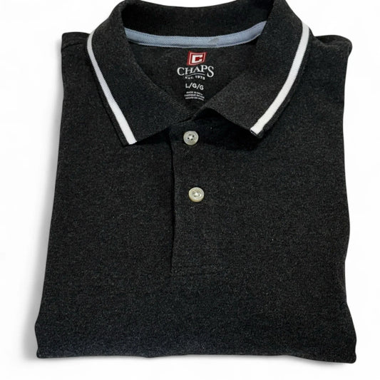 Chaps Men’s Polo Shirt – Charcoal/Dark Gray, Large - Trendiez U ♥