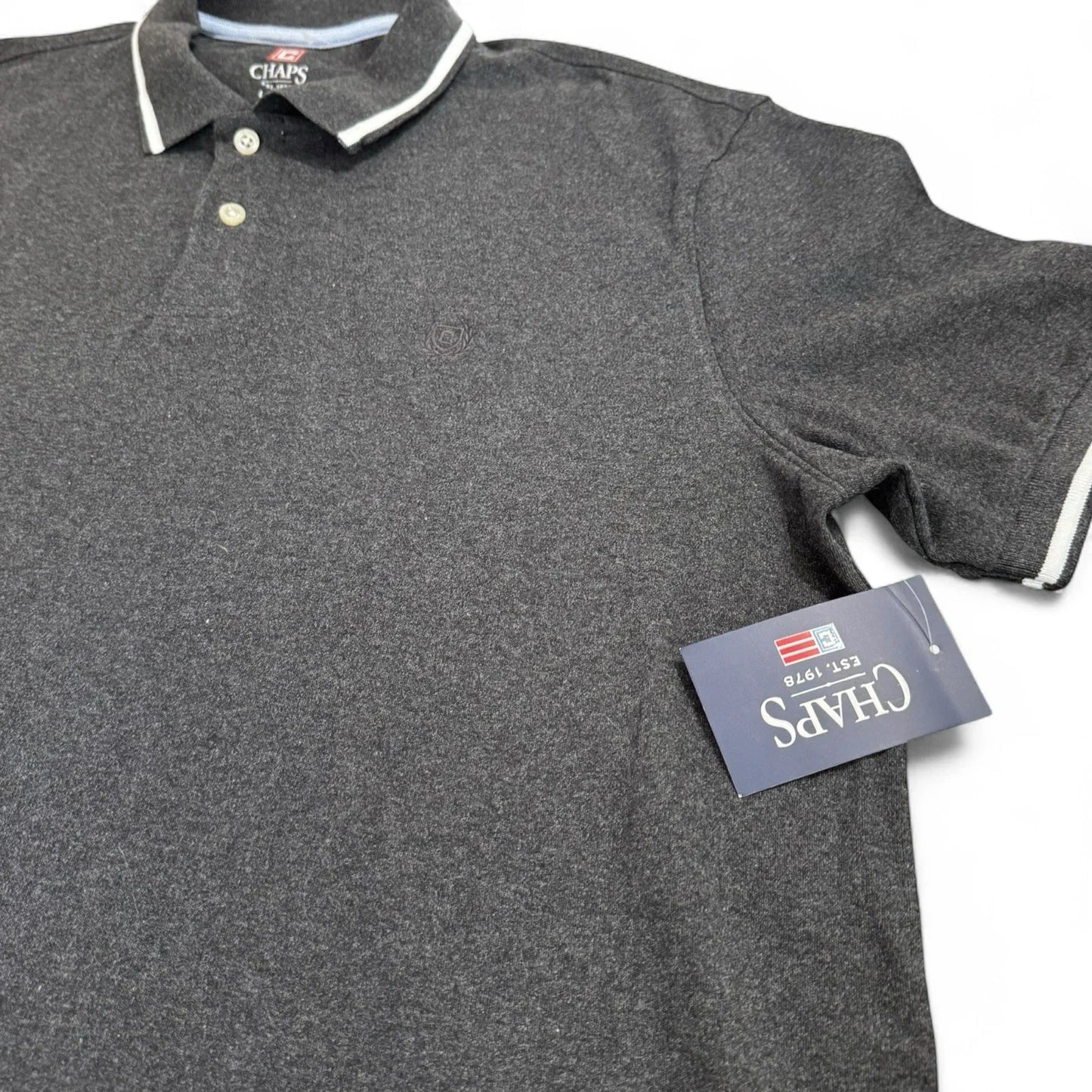 Chaps Men’s Polo Shirt – Charcoal/Dark Gray, Large - Trendiez U ♥
