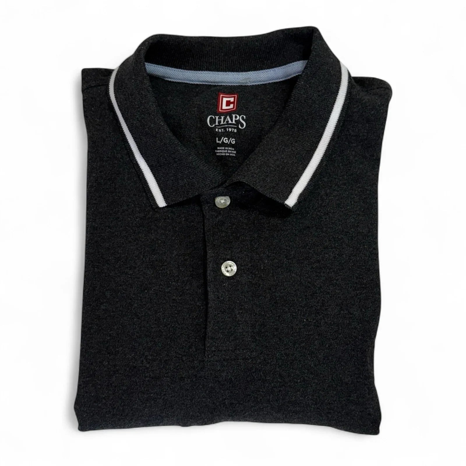 Chaps Men’s Polo Shirt – Charcoal/Dark Gray, Large - Trendiez U ♥