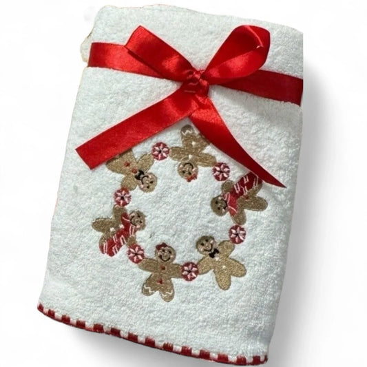 Christmas Towels, Sleigh Hill Christmas Hand Towels White Set of 2 Towels - Trendiez U ♥