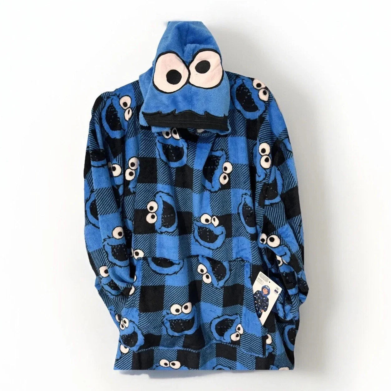 Cookie Monster Oversized Hooded One Piece Sleepwear Nwt - Trendiez U ♥
