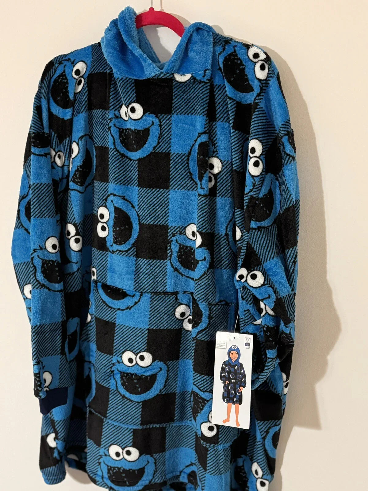 Cookie Monster Oversized Hooded One Piece Sleepwear Nwt - Trendiez U ♥