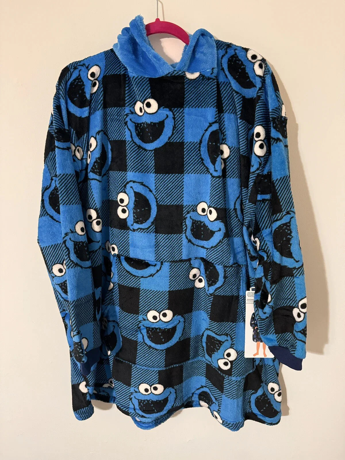 Cookie Monster Oversized Hooded One Piece Sleepwear Nwt - Trendiez U ♥