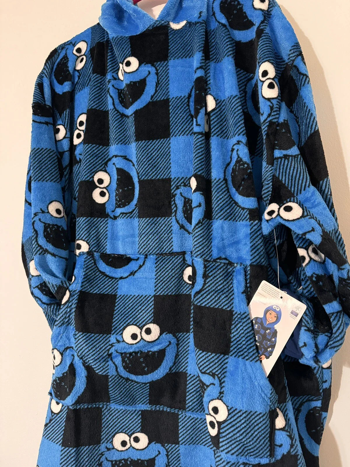 Cookie Monster Oversized Hooded One Piece Sleepwear Nwt - Trendiez U ♥