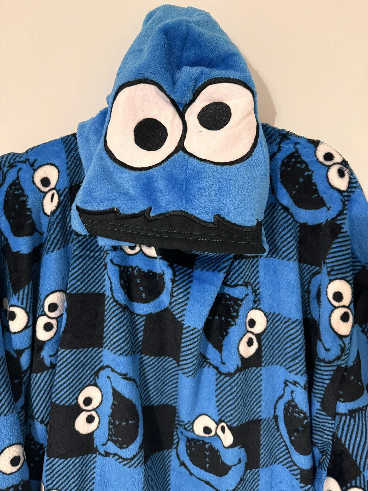 Cookie Monster Oversized Hooded One Piece Sleepwear Nwt - Trendiez U ♥