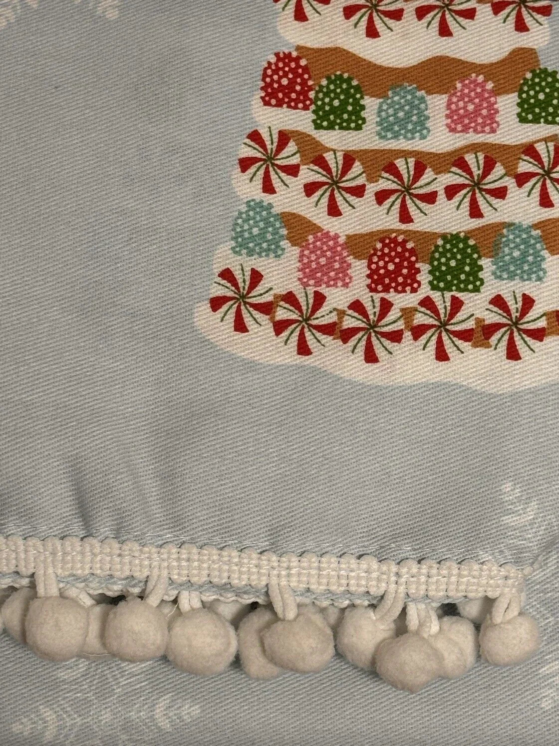Cupcakes and Cashmere Christmas Shower Curtain Pompom Trim - Trendiez U ♥