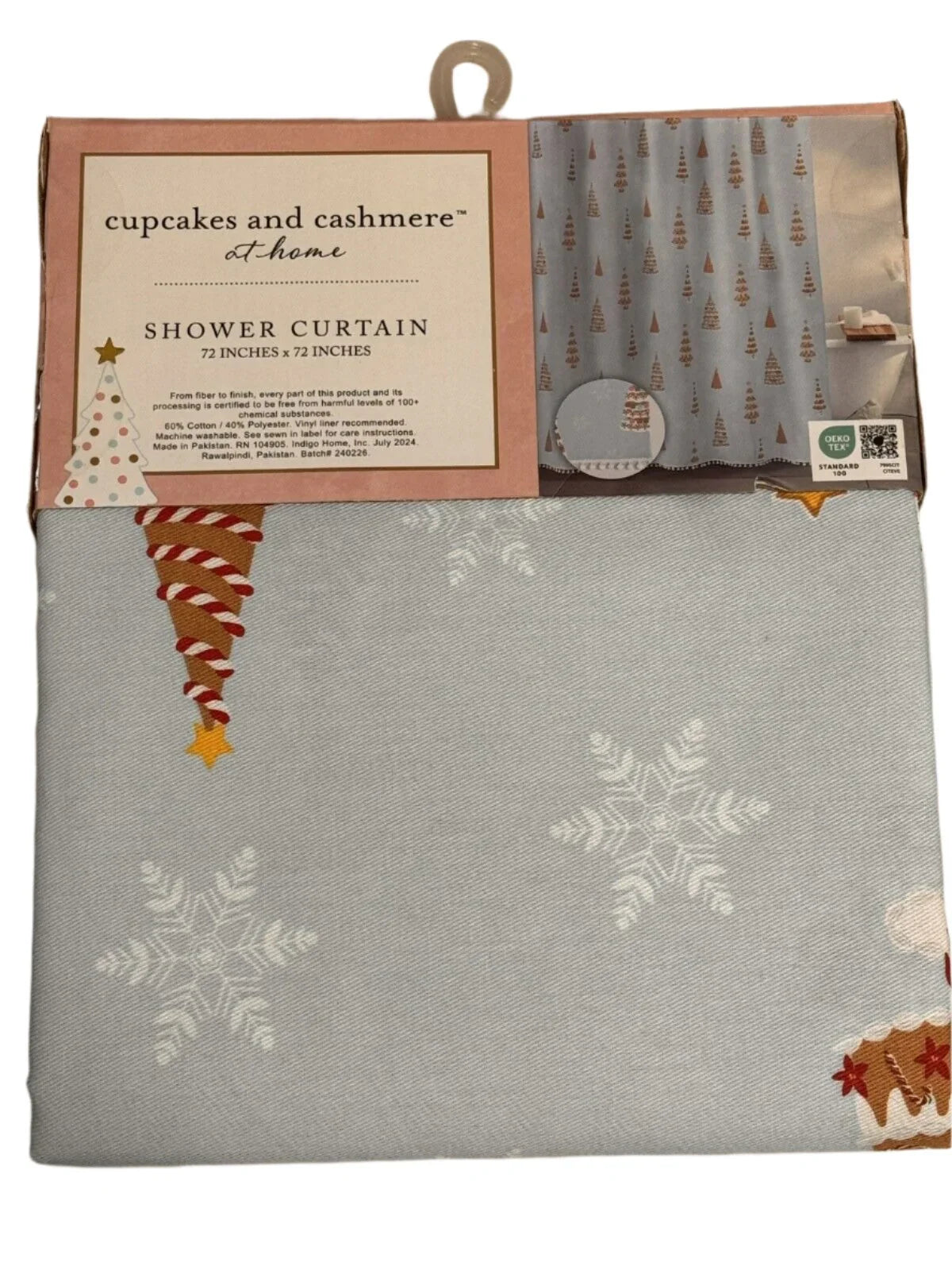 Cupcakes and Cashmere Christmas Shower Curtain Pompom Trim - Trendiez U ♥