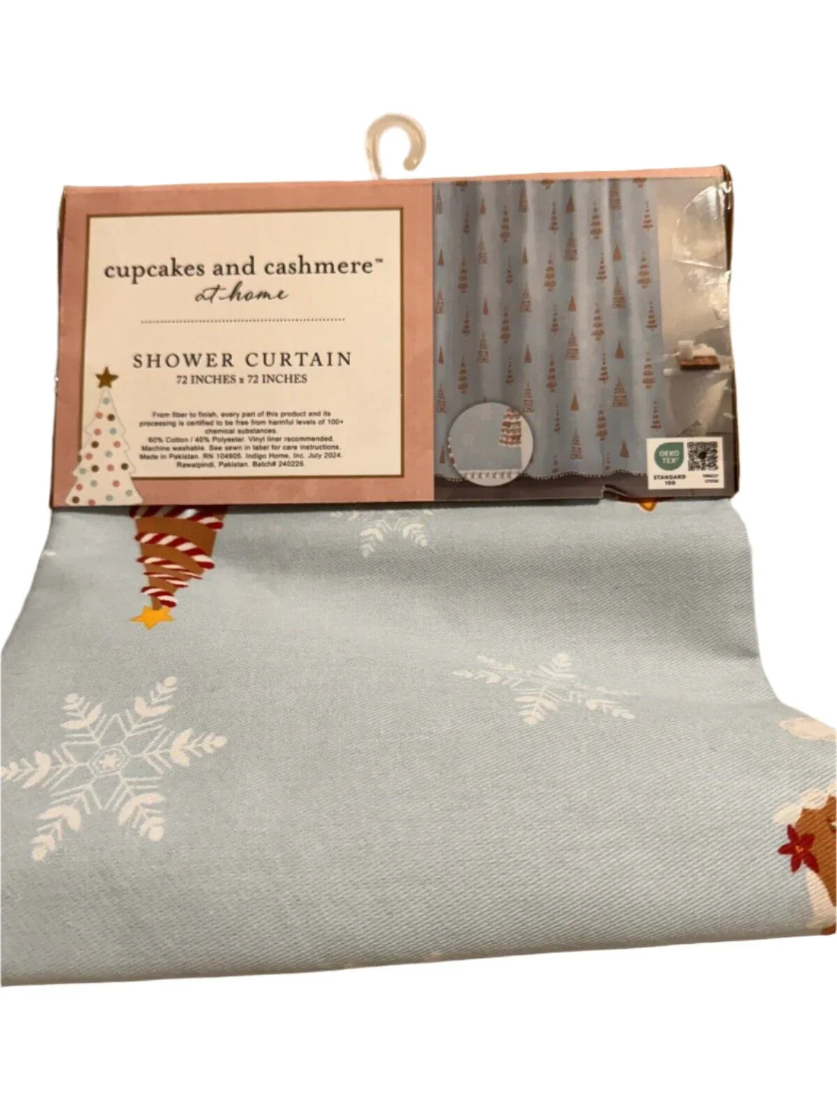 Cupcakes and Cashmere Christmas Shower Curtain Pompom Trim - Trendiez U ♥