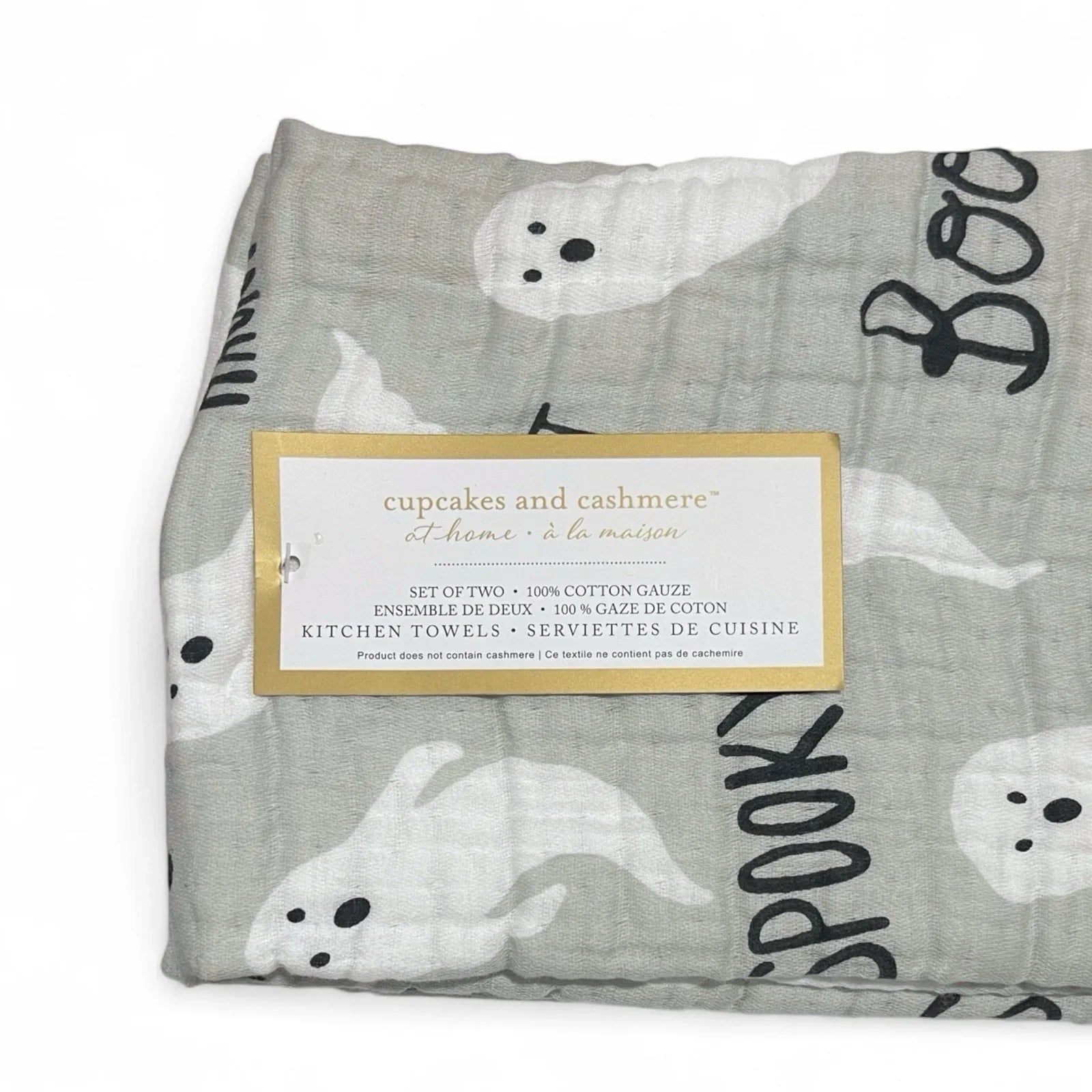 Cupcakes and Cashmere Ghosts Kitchen Towel Set 2-Piece Halloween Cottage - Trendiez U ♥