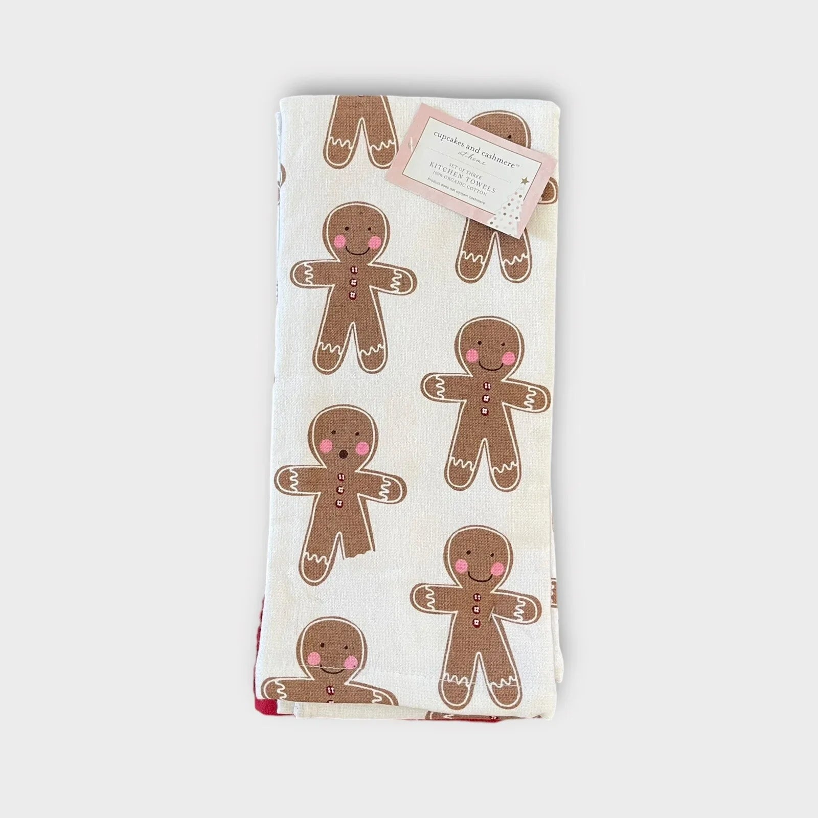 Cupcakes and Cashmere Gingerbread Christmas Man Kitchen Towel Set of 3 - Trendiez U ♥
