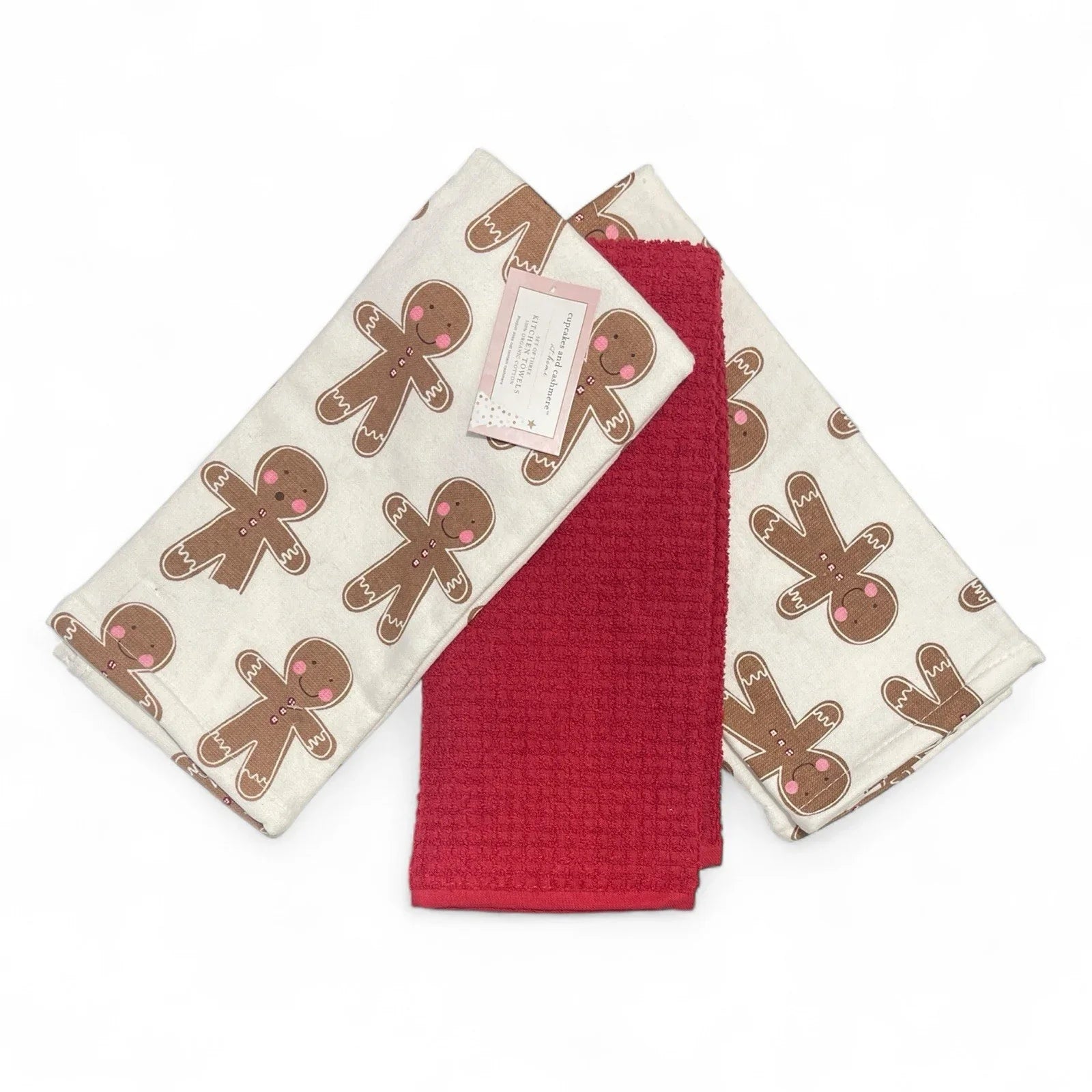 Cupcakes and Cashmere Gingerbread Christmas Man Kitchen Towel Set of 3 - Trendiez U ♥