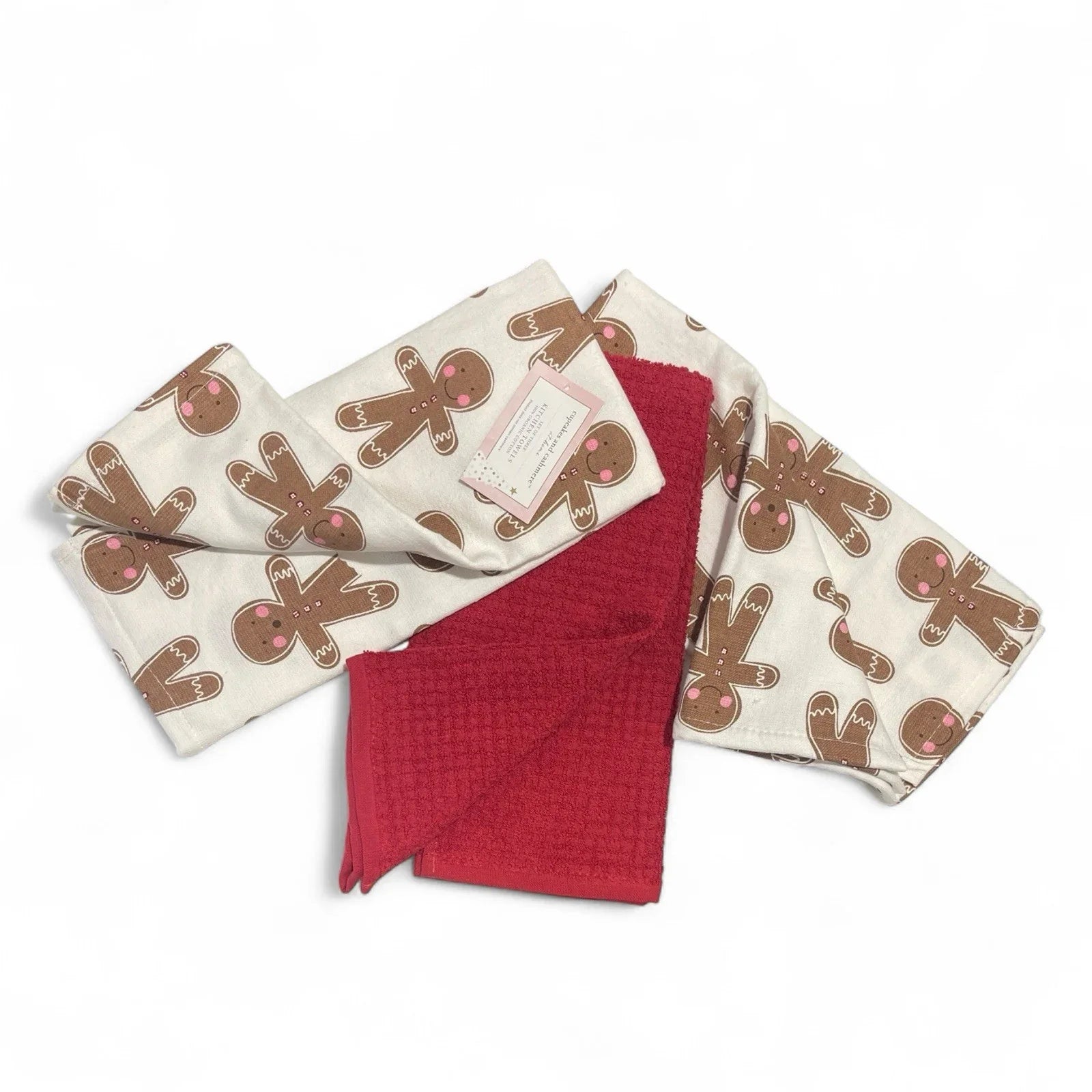 Cupcakes and Cashmere Gingerbread Christmas Man Kitchen Towel Set of 3 - Trendiez U ♥