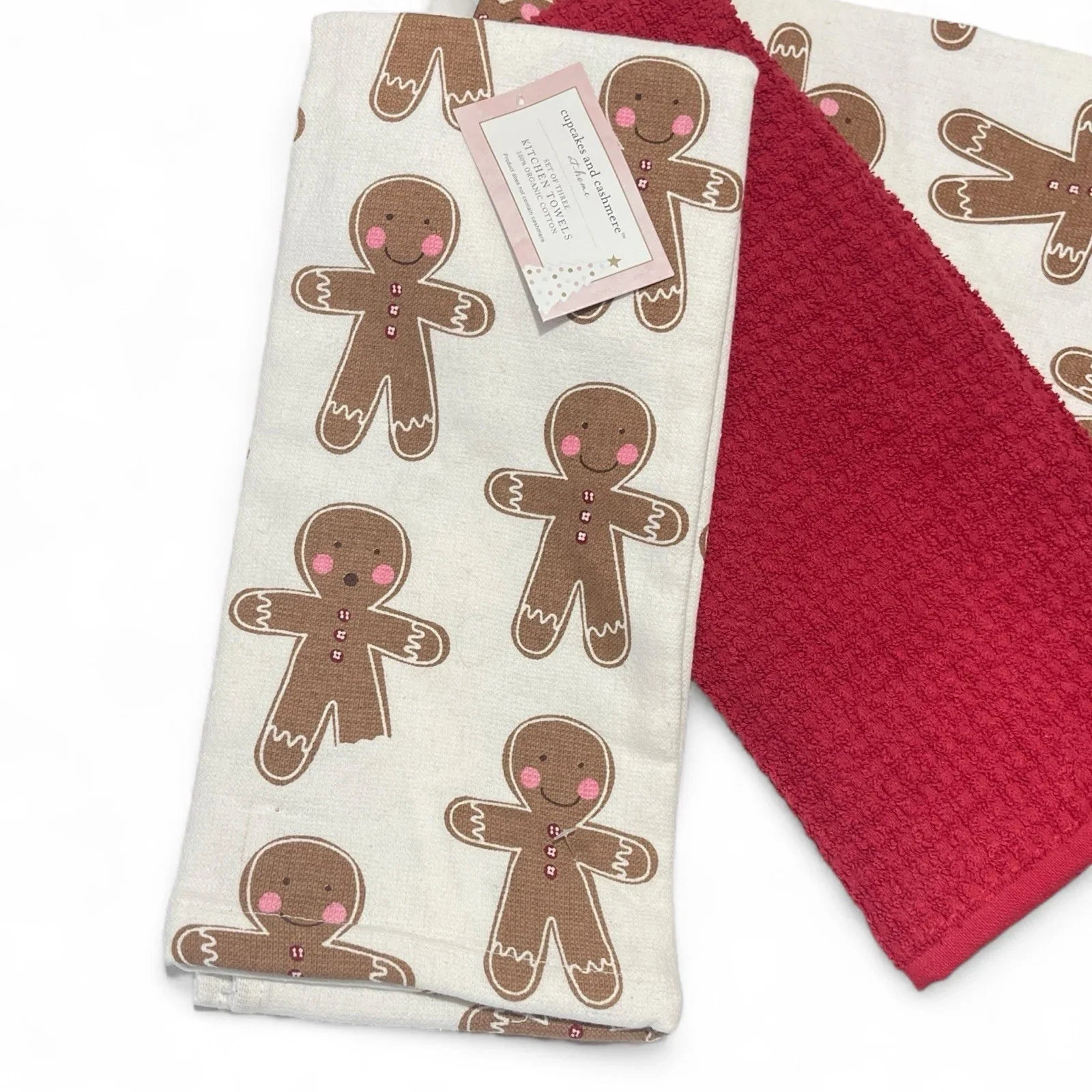 Cupcakes and Cashmere Gingerbread Christmas Man Kitchen Towel Set of 3 - Trendiez U ♥