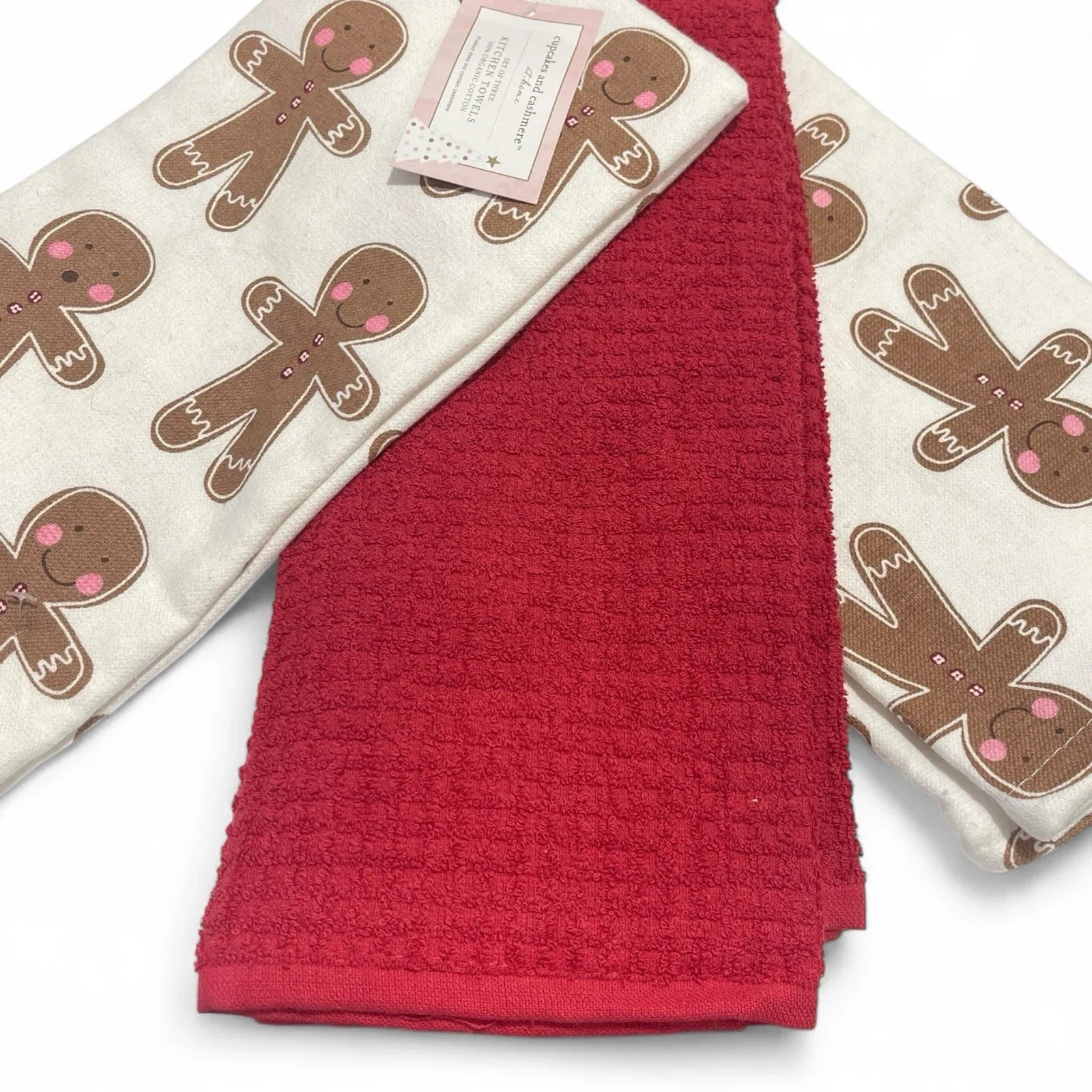 Cupcakes and Cashmere Gingerbread Christmas Man Kitchen Towel Set of 3 - Trendiez U ♥