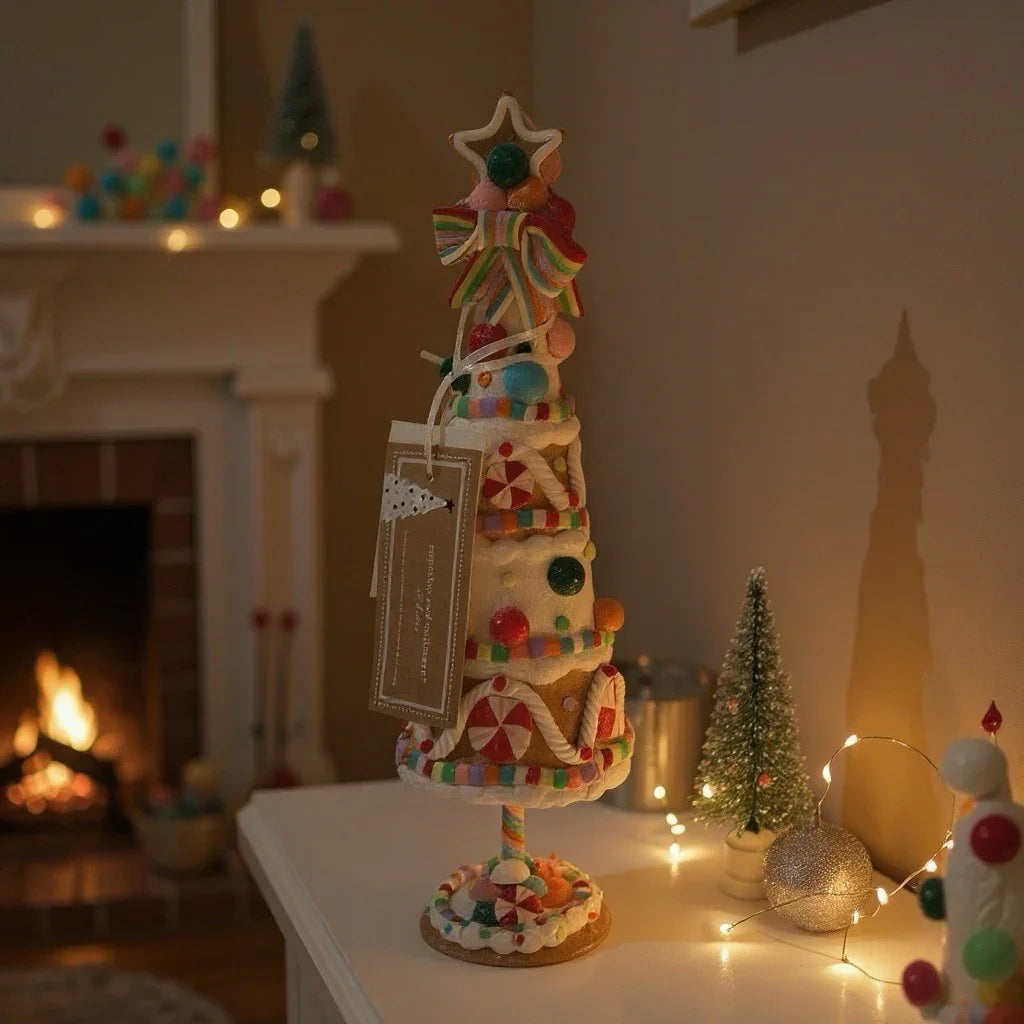 Cupcakes and Cashmere Gingerbread Christmas Tree – 14" Peppermint Candy Cane - Trendiez U ♥