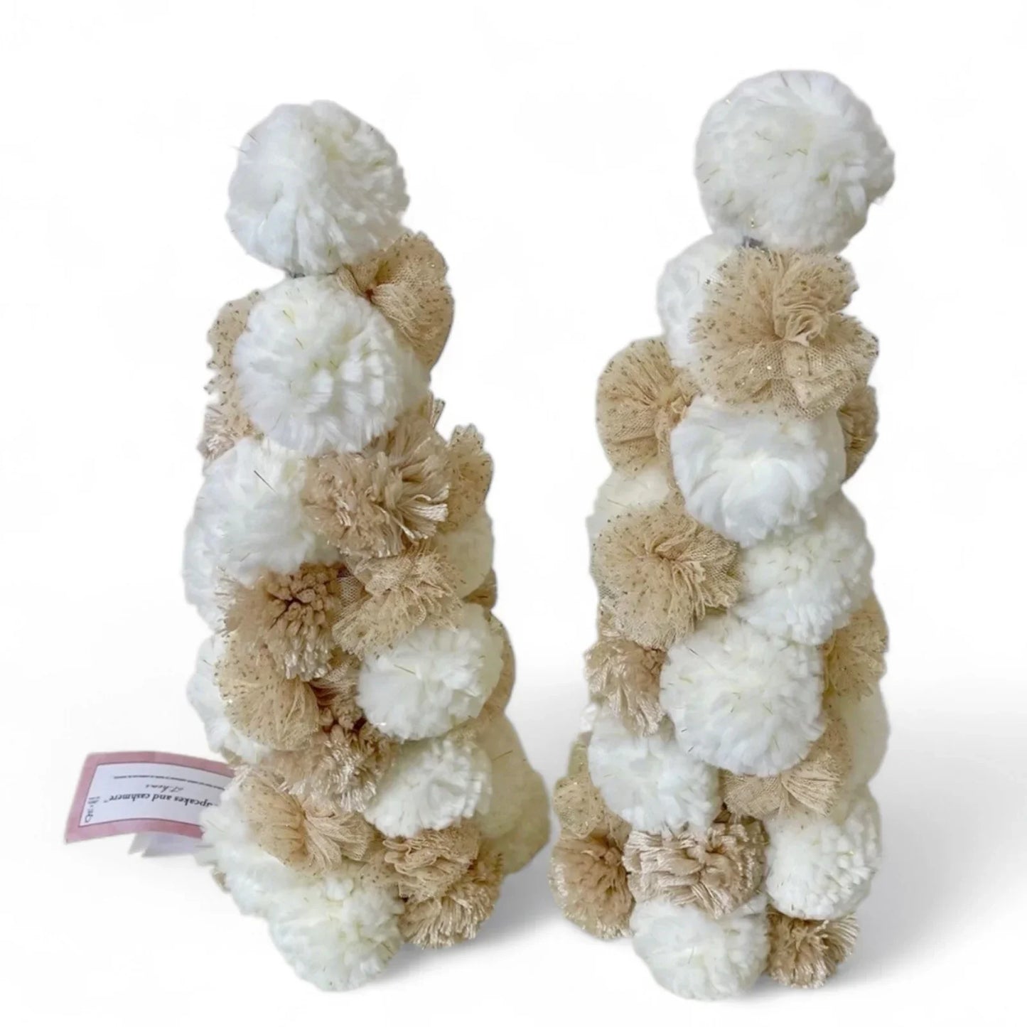 Cupcakes and Cashmere Gold Pom Pom Christmas Tree – 2 Piece Set 14" - Trendiez U ♥